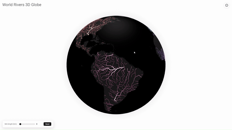 World Rivers 3D Globe